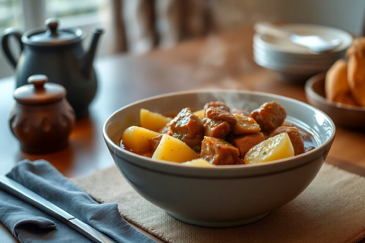Spezzatino di maiale con patate: un piatto semplice che rende felice la famiglia in un attimo